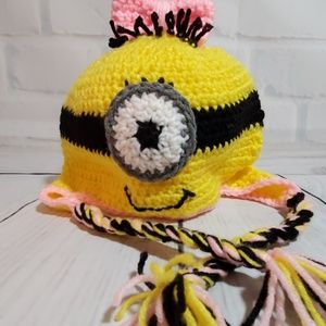 Girls minion handmade hat